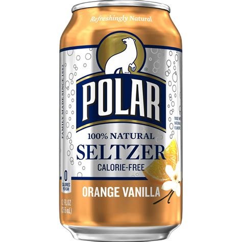 Polar Seltzer Water, Orange Vanilla, 12 Fl Oz, 24 Count - Walmart.com ...