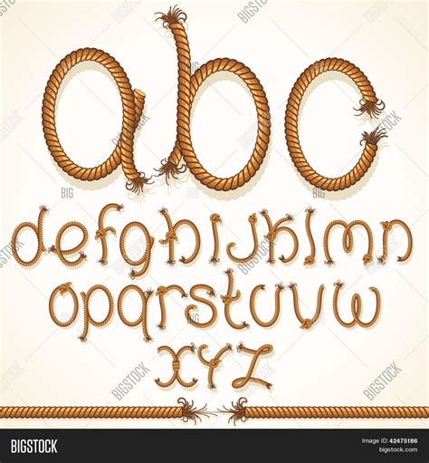 Rope Font. Vector Set Vector & Photo (Free Trial) | Bigstock