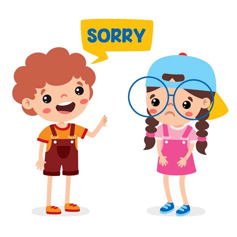 Cartoon Little Kid Saying Sorry 35538655 Vector Art at Vecteezy