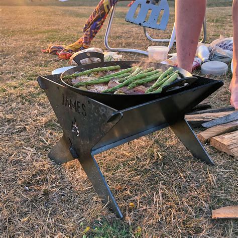 Personalised Slot Together Portable Camping Fire Pit By Oakdene Designs