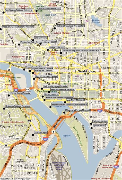 Washington Map Tourist Attractions - ToursMaps.com