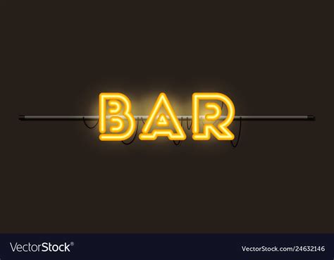 Bar fonts neon lights Royalty Free Vector Image