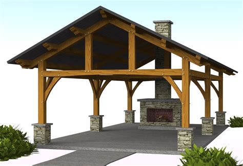 Vandever Pavilion - 16' x 30' | Timber Frame Pavilion Plans | Pinterest ...