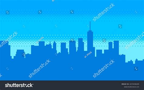 Pixel Art City Silhouette 8 Bit Stock Vector (Royalty Free) 2272436205 ...