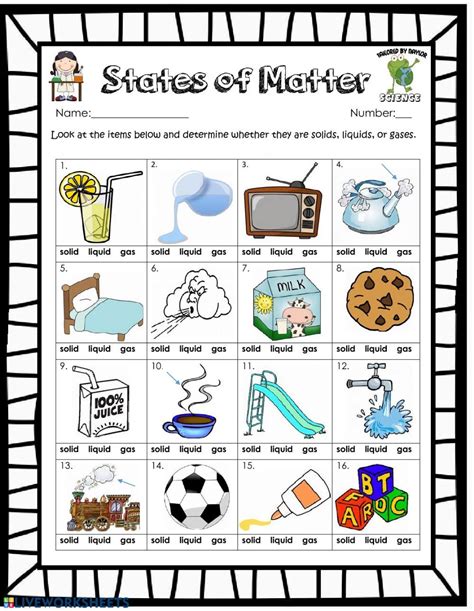 States of matter interactive exercise