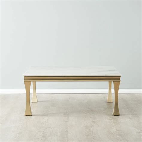 Melody Marble Coffee Table - Brushed Champagne Gold Legs