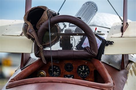 Premium Photo | Close-up of the cockpit of a sopwith triplane parked on ...