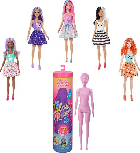 Buy Barbie Color Reveal Doll & Accessories, Animal-Themed Looks, 7 ...