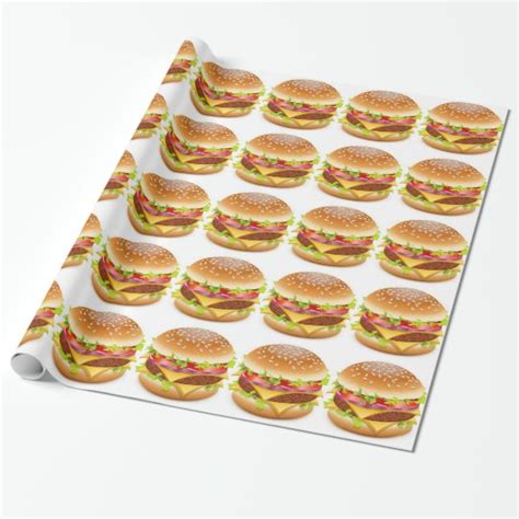 Detailed burger design wrapping paper | Zazzle.co.uk