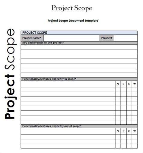 8+ Sample Project Scope Templates – PDF, Word | Sample Templates