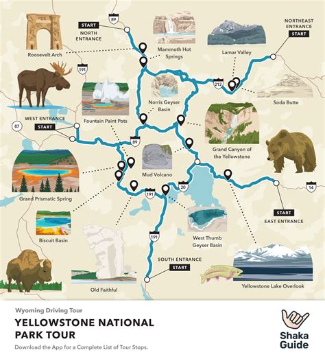 Yellowstone National Park One Week Itinerary - Breakdown by Entrances