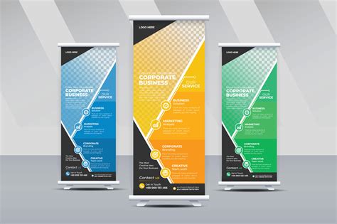 Modern corporate colorful Business Roll Up Banner stand vector creative ...