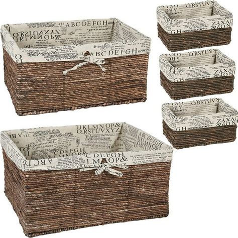 Wicker Basket - 5 Pack Storage Baskets for Shelves with Woven Liner ...