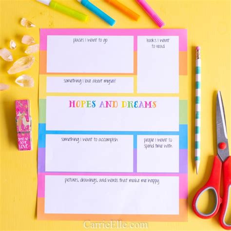 Printable Vision Board Template for Kids | Printable vision board ...