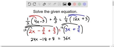 Solve equations that contain fractions - example 1 | Numerade