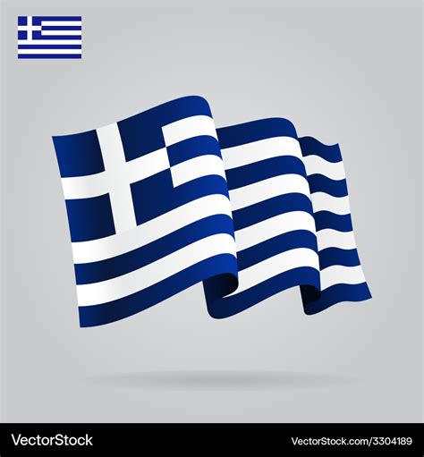 Flat and waving greek flag Royalty Free Vector Image