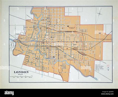 City of London Ontario Map ca. 1915 Stock Photo - Alamy