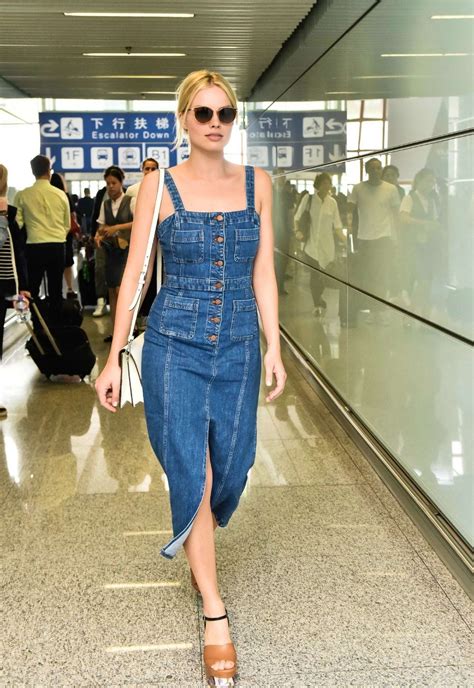 Margot Robbie in Jeans Dress -01 | GotCeleb