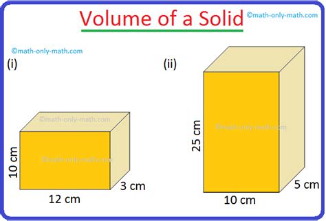 Worksheet on Volume | Volume of a Cube | Volume of a Cuboid | Volume