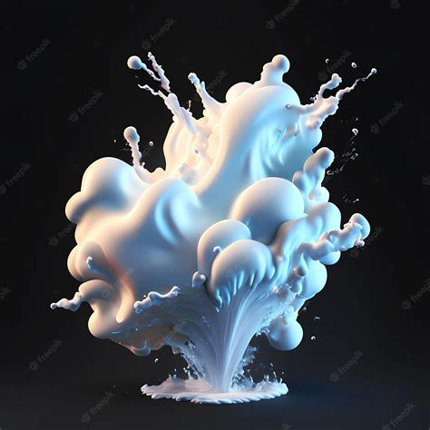 Premium AI Image | White milk splash on black background