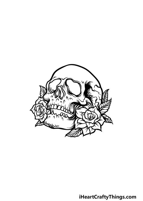 Skull With Flowers Drawing Easy – loiroprtiint