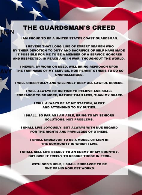 The COAST GUARDSMAN'S CREED Wall Art 8x10 Art Print - Etsy