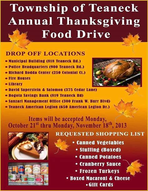 Free Thanksgiving Food Drive Flyer Template Of Thanksgiving Food Drive ...