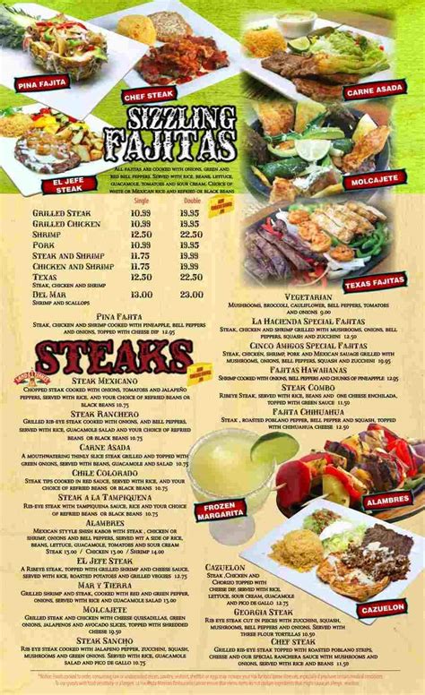 La Hacienda Mexican Restaurant Menu - Urbanspoon/Zomato