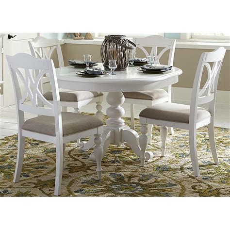 Liberty Furniture Summer House I 5 Piece Round Dining Set in White ...