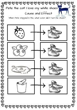 Pete the cat I love my white shoes worksheet by Lin Zhu | TPT