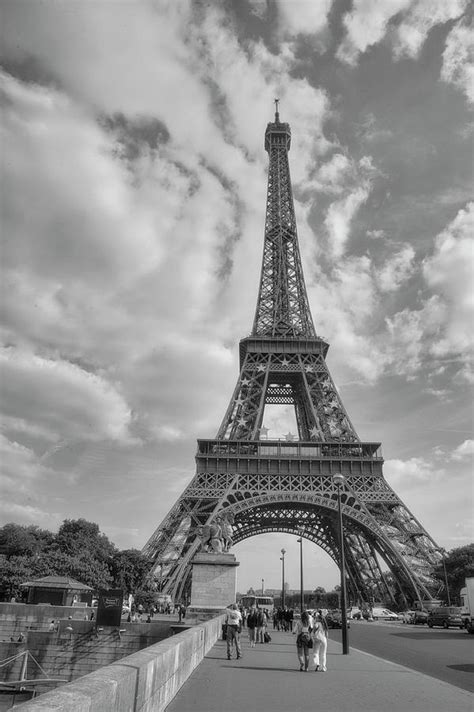 Eiffel Tower Black white street View Photograph by Chuck Kuhn - Fine ...