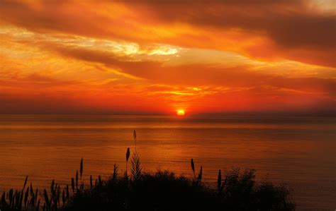 Hays Silhouette Near Ocean during Sunset · Free Stock Photo