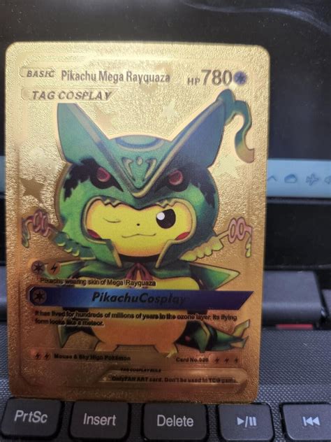 Mavin | Pikachu Mega Rayquaza Tag Cosplay Gold Foil Pokemon Card