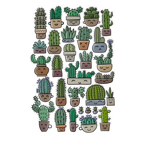 Cactus collection. Vector illustrations. Product design on Behance