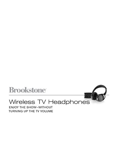 Brookstone Wireless TV Headphones User Manual - Free PDF Download (20 ...