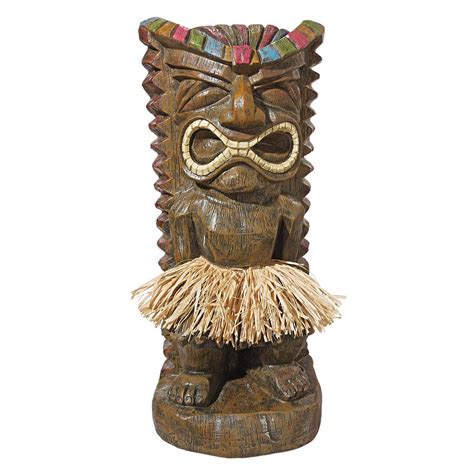 Design Toscano 20 in. H Pau Hana Hawaiian Tiki Totem Garden Statue ...