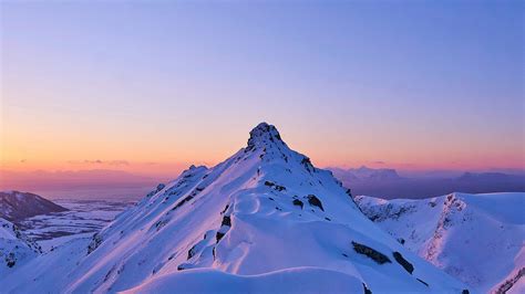 Snowy Mountain Photo, Sunrise Glow Snowy Mountain, 2210x1243, #30680