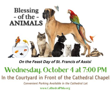 Blessing of Animals – Feast of St. Francis of Assisi, October 4, at 7: ...