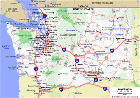 Washington State Driving Map | usawa1.gif | PACIFIC nORTHWEST ...