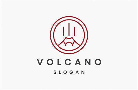 Premium Vector | Volcano vector logo illustration line style