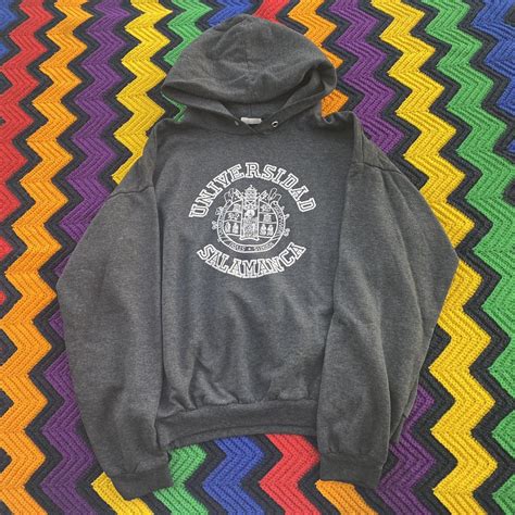 VINTAGE 80’s UNIVERSITY HOODIE 𖤐 SMALL • PREOWNED,... - Depop