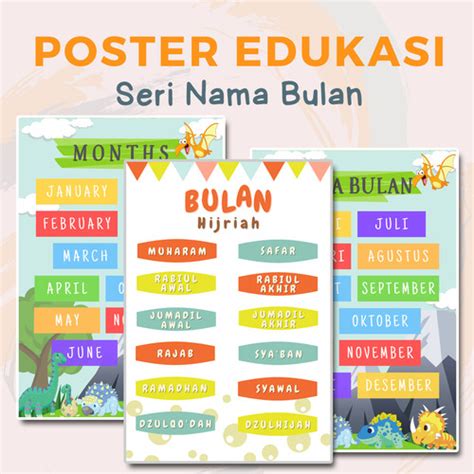 Jual Poster Anak Edukasi Belajar Nama Bulan - HIJRIAH - Kab. Sukoharjo ...