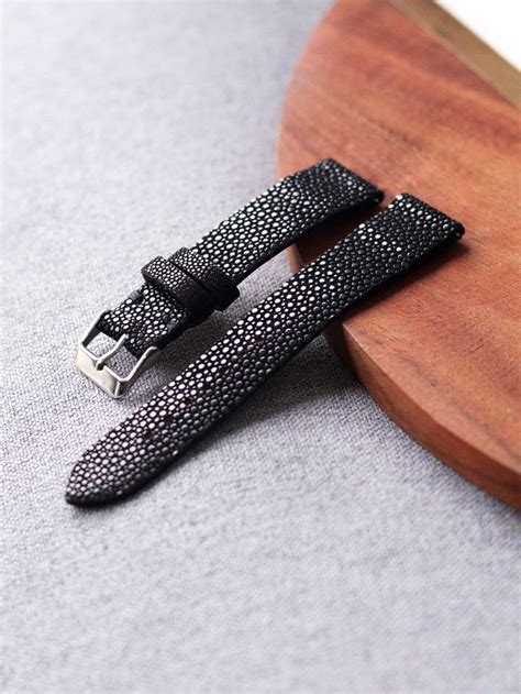 Black Stingray Watch Strap Band / 100% Handmade From Real Polished ...