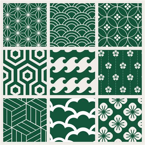 Japanese-inspired pattern vector set - Download Free Vectors, Clipart ...