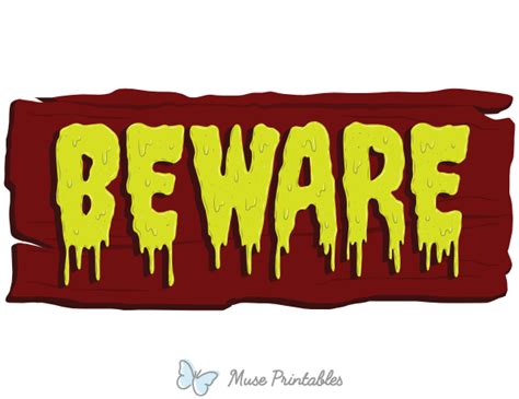 Printable Beware Halloween Sign