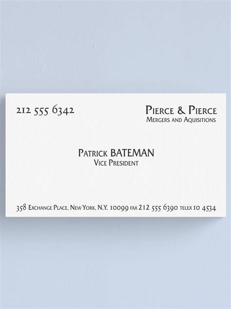 "Patrick Bateman Business Card" Canvas Print for Sale by Troyvart ...