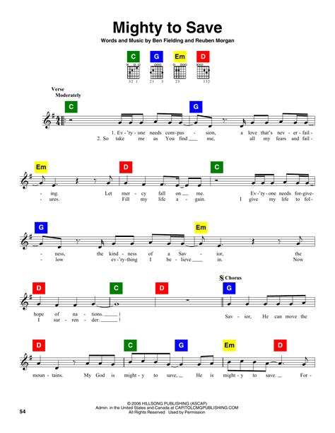 Mighty To Save Chords - Sheet and Chords Collection