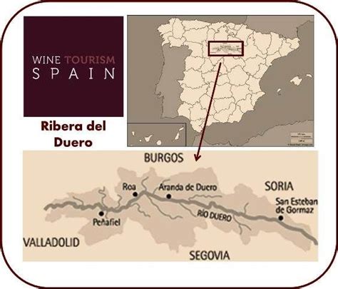 Wine map of Ribera del Duero wine region