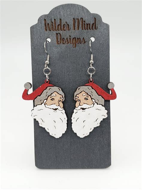 Santa Earrings Santa Claus Earrings Christmas Earrings - Etsy