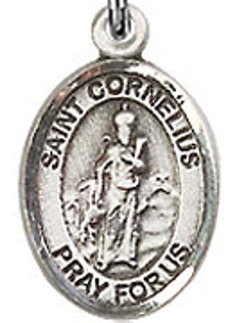 St. Cornelius - .50" Oval - Sterling Silver Side Medal - Sisters of Carmel